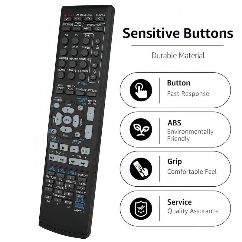 uehba AXD7534 Replacement Remote Control Compatible for Pioneer VSX-519V-k Vsx-519v-s Audio Vidio Receiver - Image 3